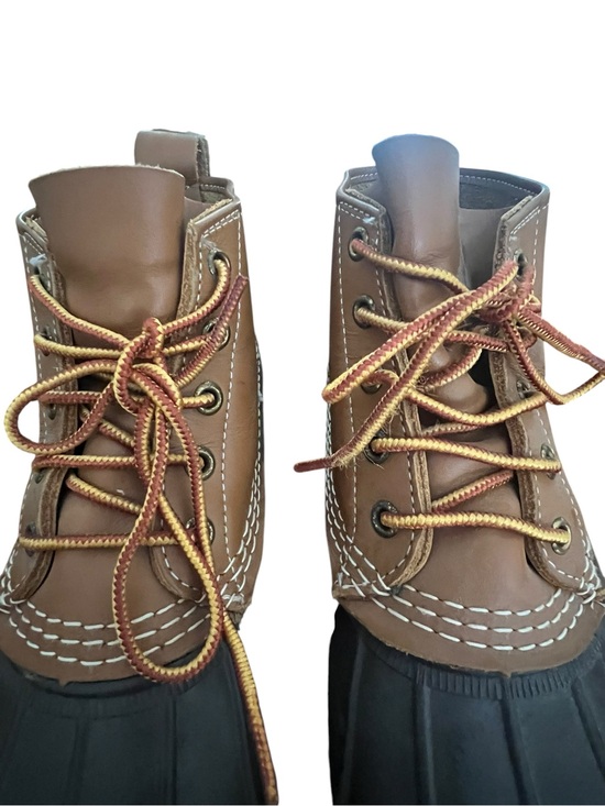 L.L.Bean Bean Boots 6” Men’s Size 8 Brown Leather Rubber Duck Boots Made USA main image 8